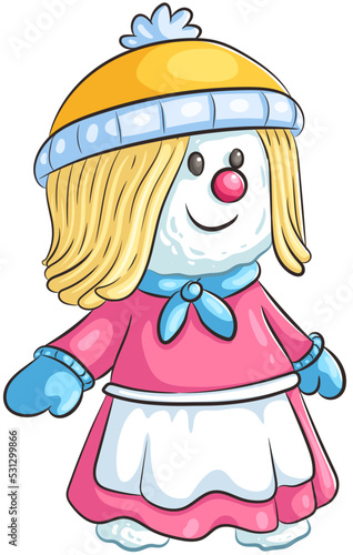 Niedliches Schneemädchen - Vektor-Illustration