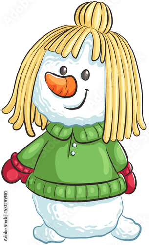 Niedliches Schneemädchen - Vektor-Illustration