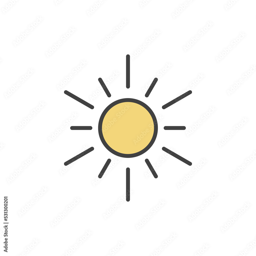 sun icon vector illustration logo template for many purpose. Isolated on white background. full color