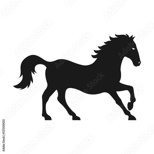 Fototapeta Naklejka Na Ścianę i Meble -  The simple black stallion logo