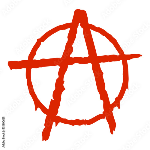 Anarchy Sign Symbol Logo Icon Vector Illustration Red Color Isolated On White