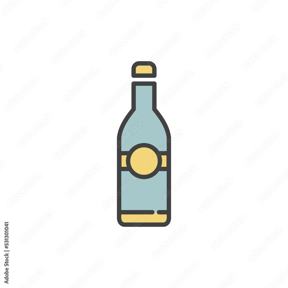 Glass bottle icon vector illustration logo template for many purpose. Isolated on white background. full color Glass bottle icon vector illustration logo template for many purpose. Isolated on white background. full color
