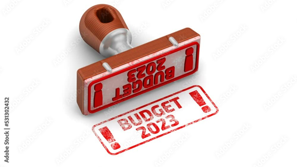 Budget 2023 the stamp and an imprint the seal stamp leaves a red