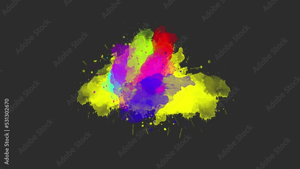 Splash color ink transition. Ink brush stroke transition. Ink splash ...