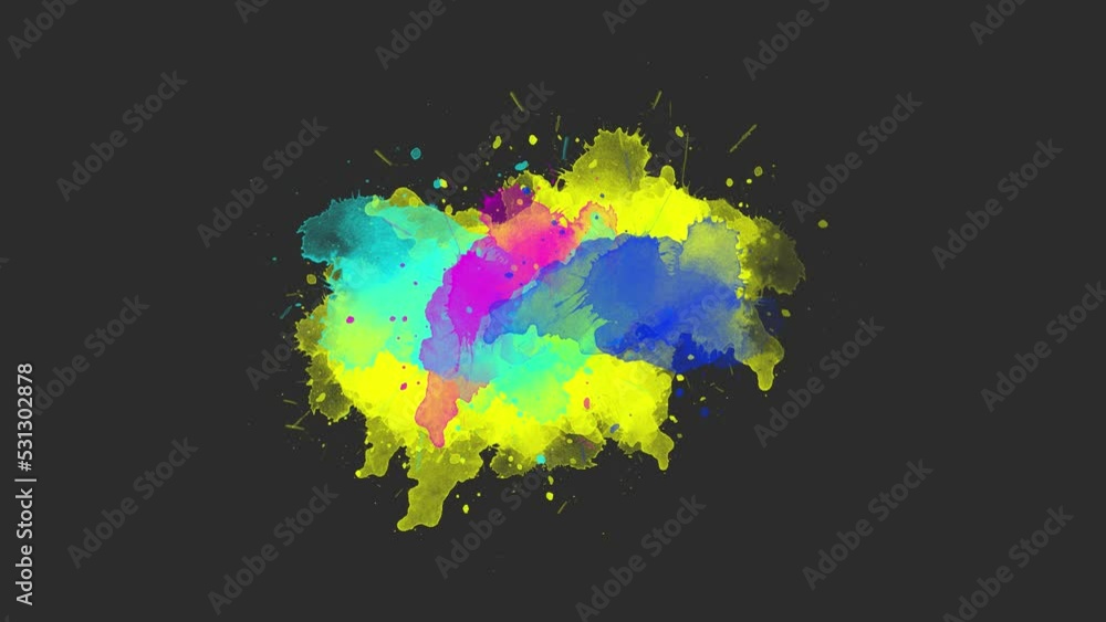 Splash color ink transition. Ink brush stroke transition. Ink splash ...