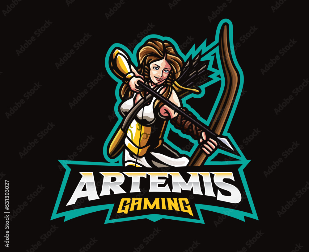 Artemis goddess mascot logo design