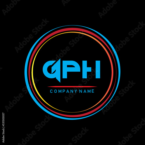 GPH simple logo for company.GPH t-shirt logo design.GPH letter logo design on black background.GPH creative letter logo design.GPH letter logo design monogram icon vector photo