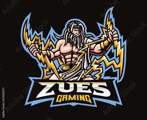 Zues god mascot logo design