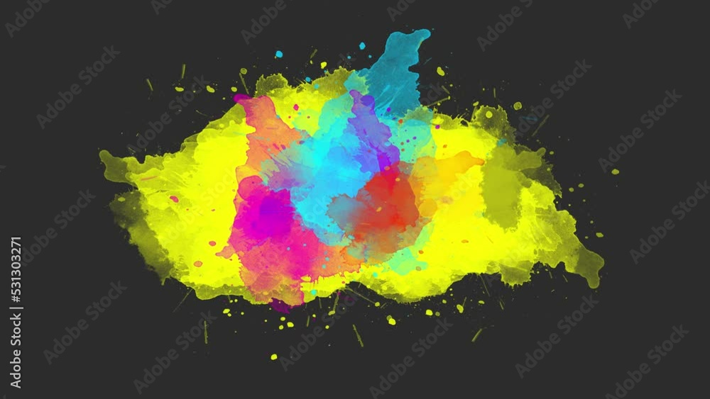 Splash color ink transition. Ink brush stroke transition. Ink splash ...