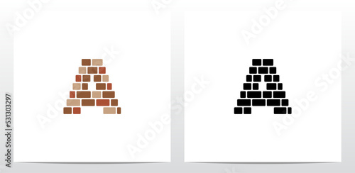 Brick Wall Letter Logo Design A