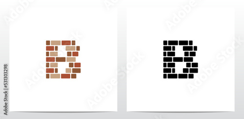 Brick Wall Letter Logo Design B