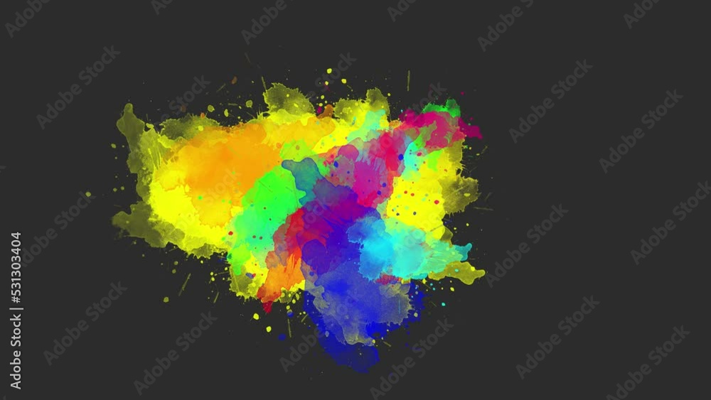 Splash color ink transition. Ink brush stroke transition. Ink splash ...