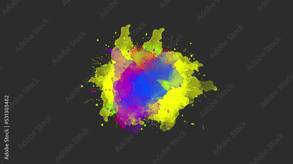 Splash color ink transition. Ink brush stroke transition. Ink splash ...