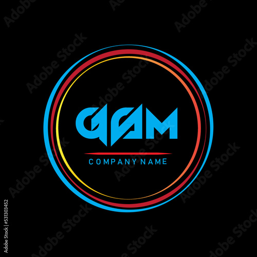 GSM creative circle letter logo concept. GSM letter design,GSA logo. GSM letter.Initials GSM logo linked with circle and uppercase monogram logo. photo