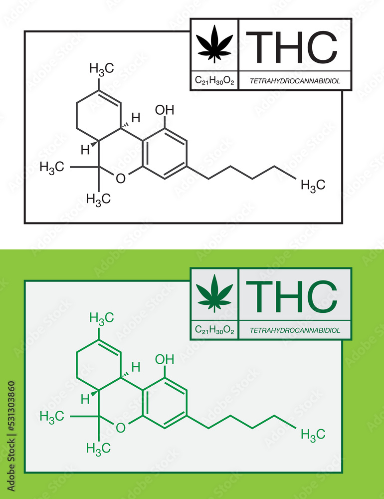 Obraz premium identification moléculaire du THC de la marijuana
