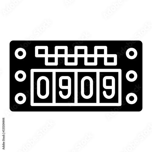 Taxi Meter Glyph Icon