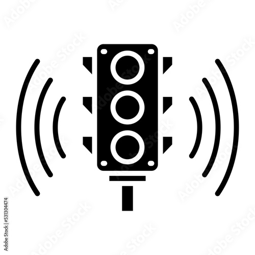 Smart Traffic Light Glyph Icon