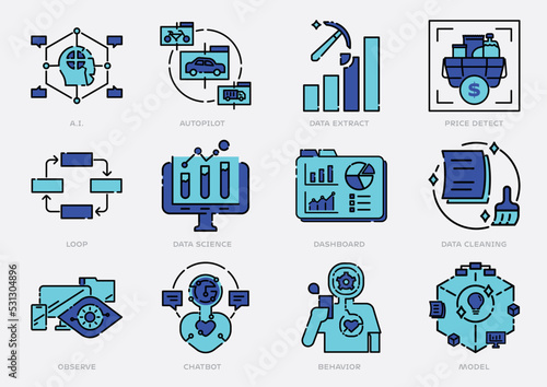 data science icon set