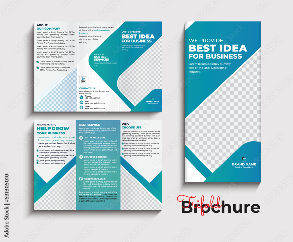Corporate trifold brochure template Design