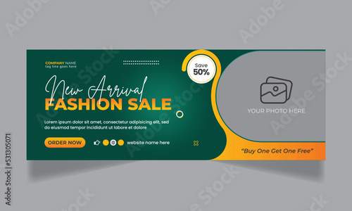 Fashion sale social media facebook cover and web banner template