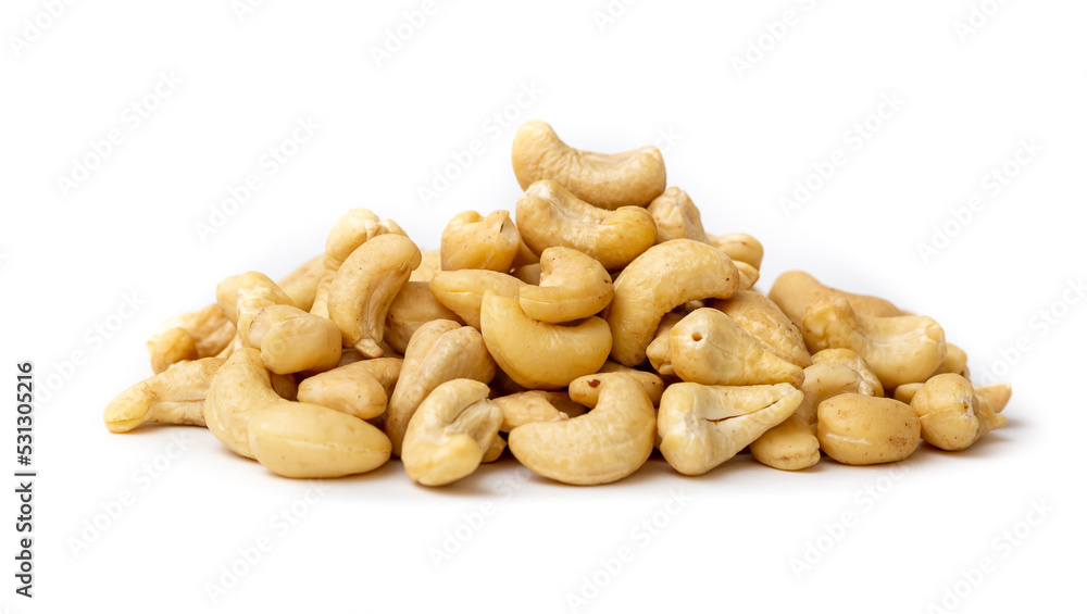 Cashew nuts as a background, top view. Cashew isolated on white background. Healthy foods. Cashew nuts as a background, top view. Cashew isolated on white background. Healthy foods.