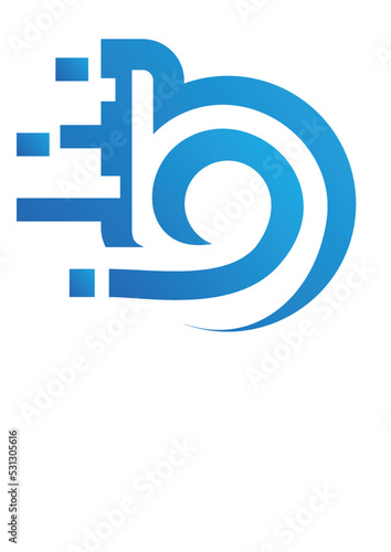 blue letter b technology logo
