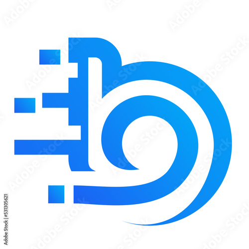 blue letter b technology logo
