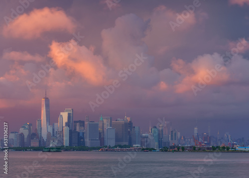 Manhattan view at sunset
