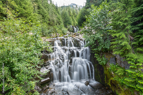 Sunbeam Creek Waterfalls in the Mt. Rainier National Park in Washington, USA