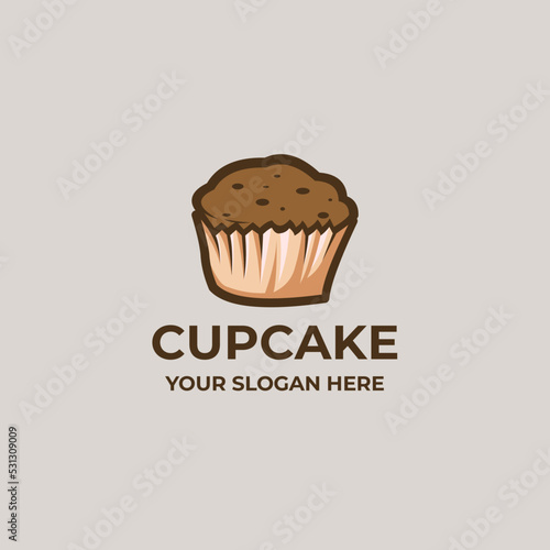 Cupcake Cartoon Mascot Logo Template