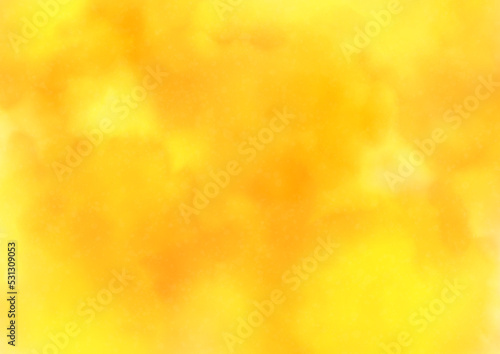 ふわふわとした水彩風の黄色とオレンジの背景素材