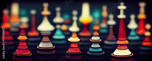 Print op canvas Abstract chess game on chessboard as wallpaper background