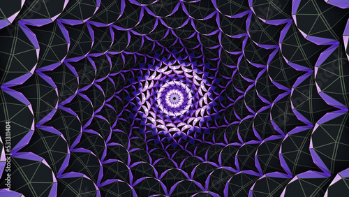 Mandala kaleidoscope psychedelic backdrop with detailed gem edges