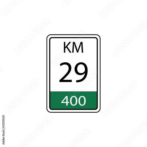 A vector in the form of a symbol or icon in the form of a kilometer traffic sign