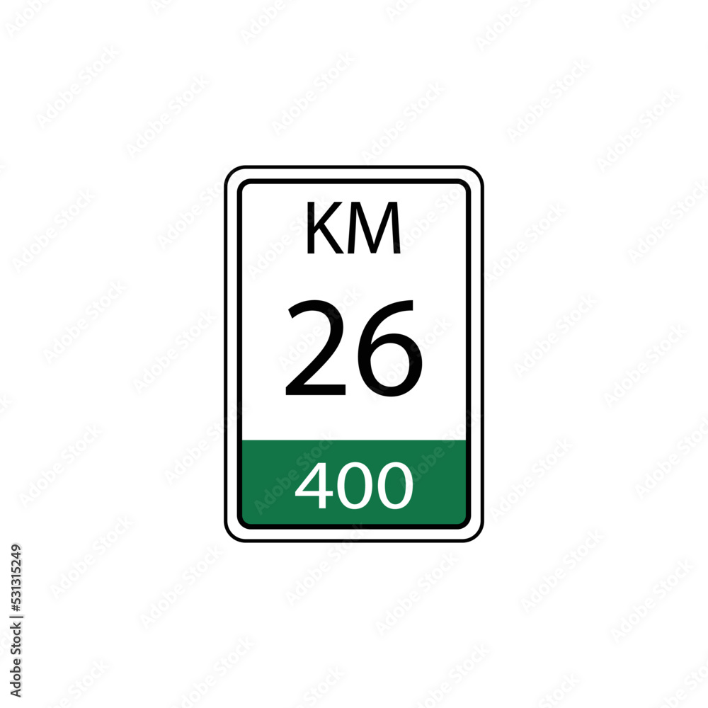 A vector in the form of a symbol or icon in the form of a kilometer traffic sign A vector in the form of a symbol or icon in the form of a kilometer traffic sign