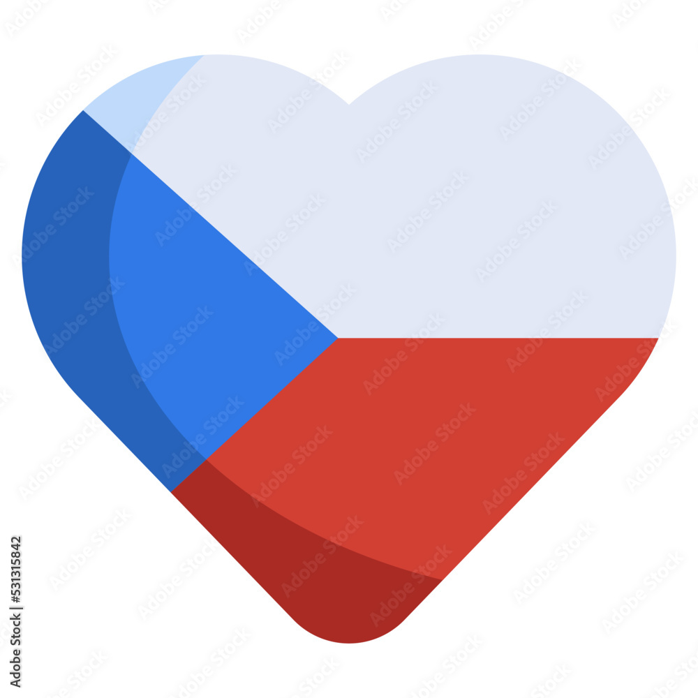 Fototapeta premium CZECH REPUBLIC flat icon,linear,outline,graphic,illustration