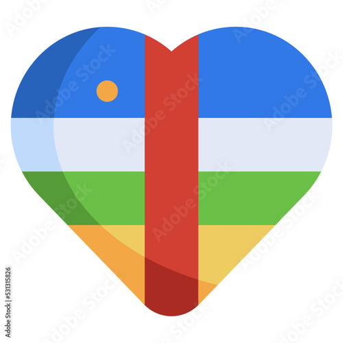 CENTRAL AFRICAN REPUBLIC flat icon,linear,outline,graphic,illustration
