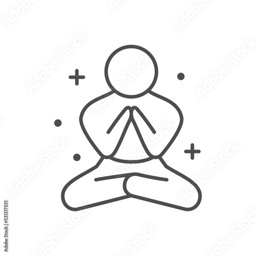 Prayer process line outline icon