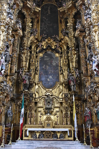 Print op canvas Altar of the Kings, Mexico City Metropolitan Cathedral, Portrait