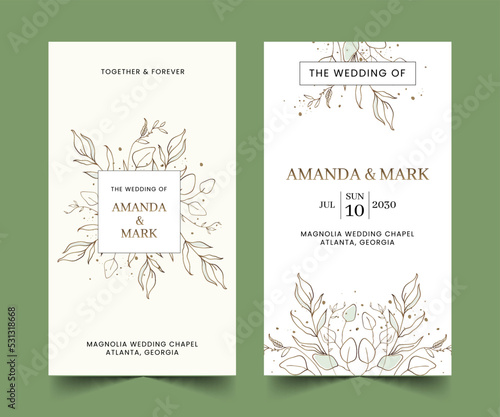 hand drawn wedding ig stories vector design illustration