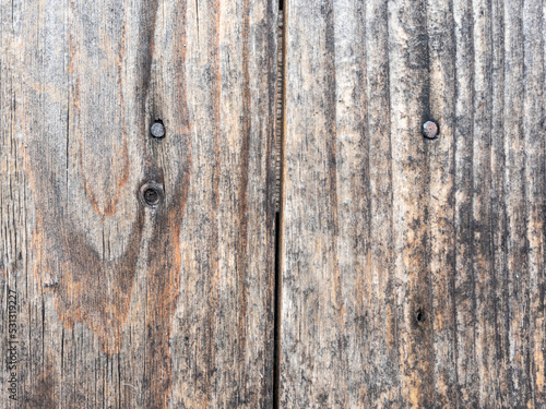 High quality brown wood plank wall texture background. Front view with copy space.