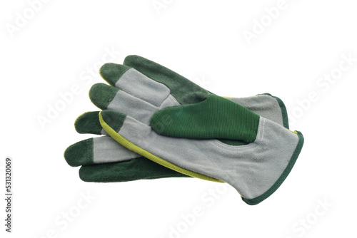 Used gardening gloves  isolated on transparency photo png file  photo