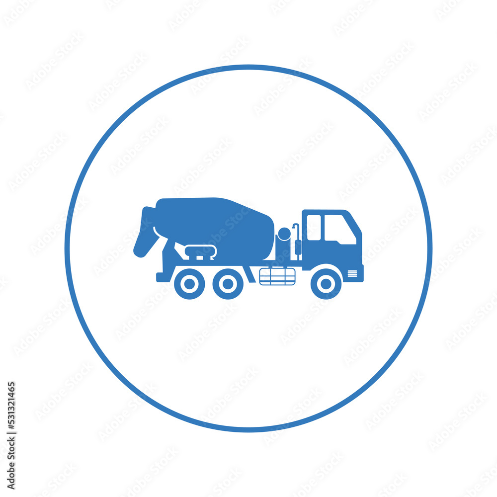 Construction cement mixer truck icon | Circle version icon |