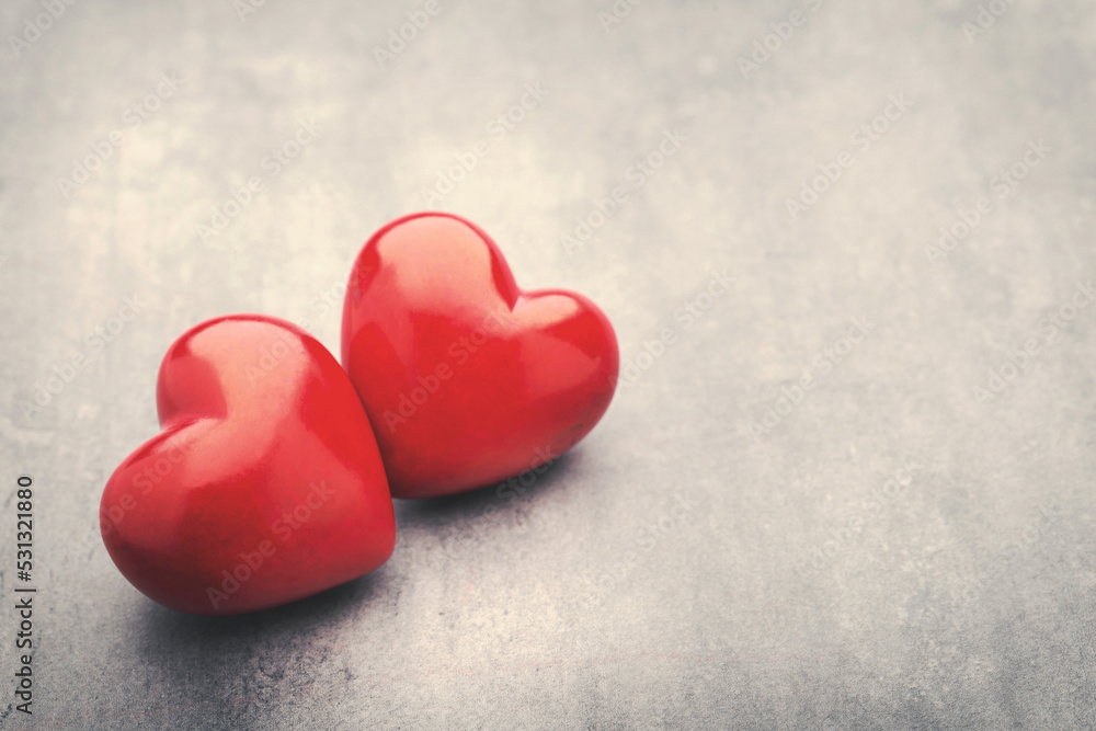 Red heart on the gray metal background. Red heart on the gray metal background.