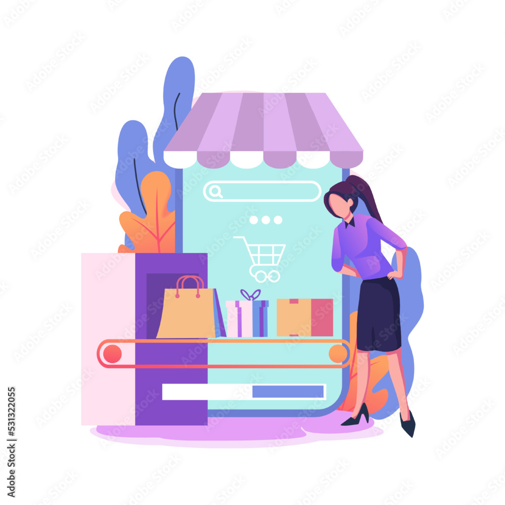 Order processed flat style illustration