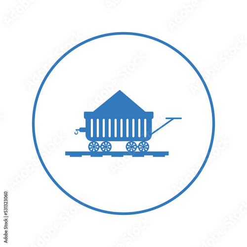Chariot coal mining cart icon   Circle version icon  