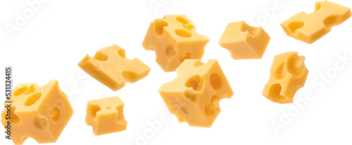 Panel kuchenny z motywem Swiss cheese cubes isolated