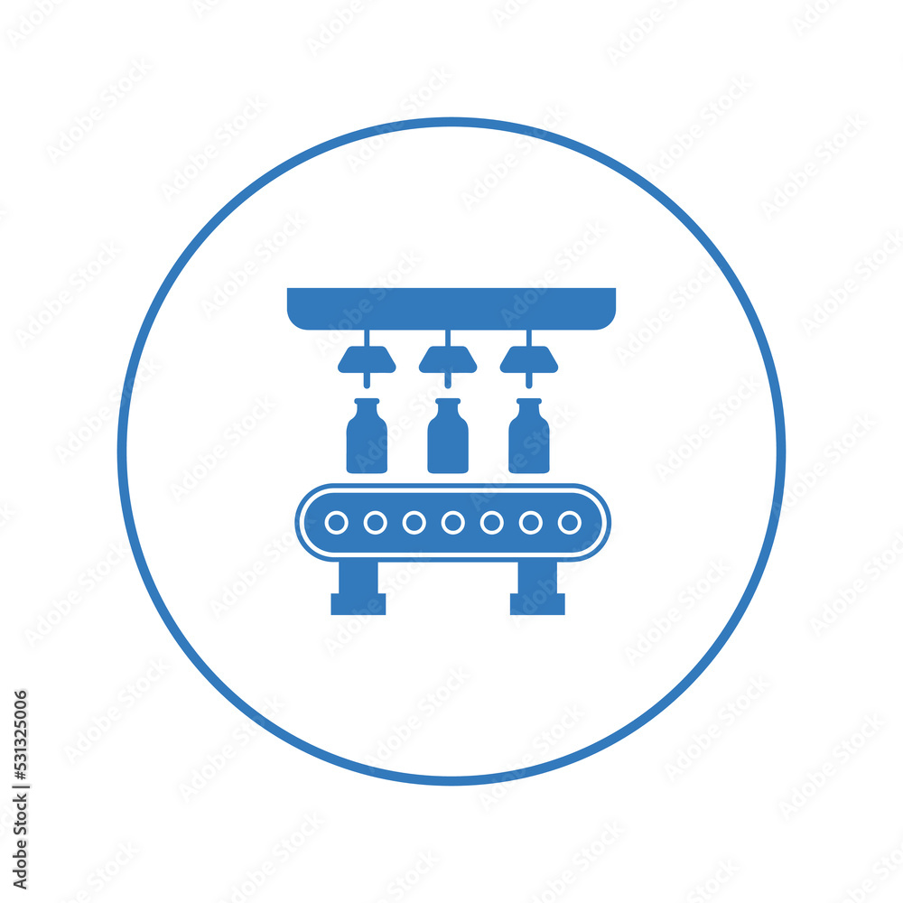 Conveyor belt logistic package icon | Circle version icon | Conveyor belt logistic package icon | Circle version icon |
