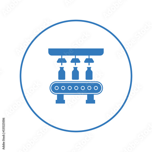 Conveyor belt logistic package icon | Circle version icon |