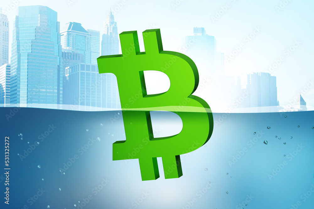 Concept of bitcoin losing its value Concept of bitcoin losing its value